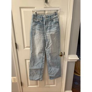 American Eagle AE77 Light Wash Stovepipe Jeans sz 0 EUC